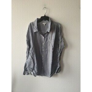 Lucky Brand Men’s Striped Blue White Button Up Long Sleeve Size XL